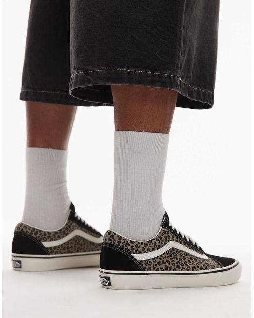 Old skool - baskets à imprimé léopard Vans en coloris Black