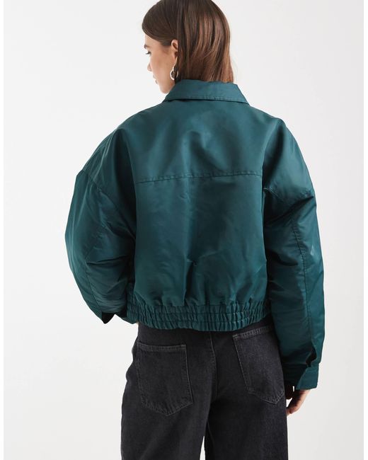 ASOS Blue Nylon Bomber Jacket