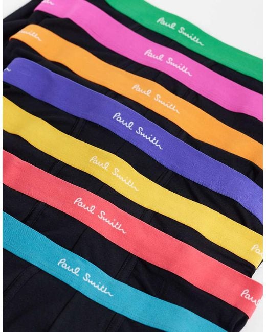 Paul Smith Black 7 Pack Trunks With Multi Waistband for men