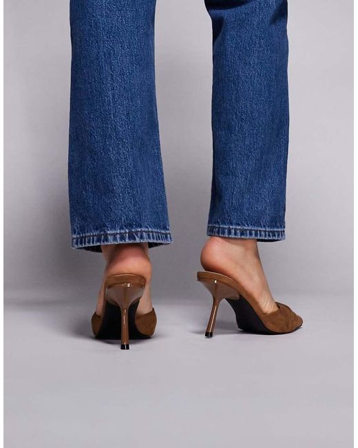 Public Desire Blue Apricot Heeled Mules