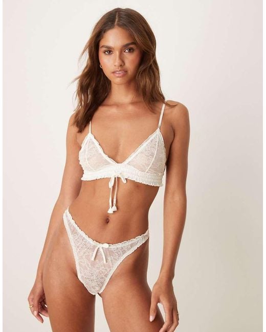 Free People White Gia Thong With Bow