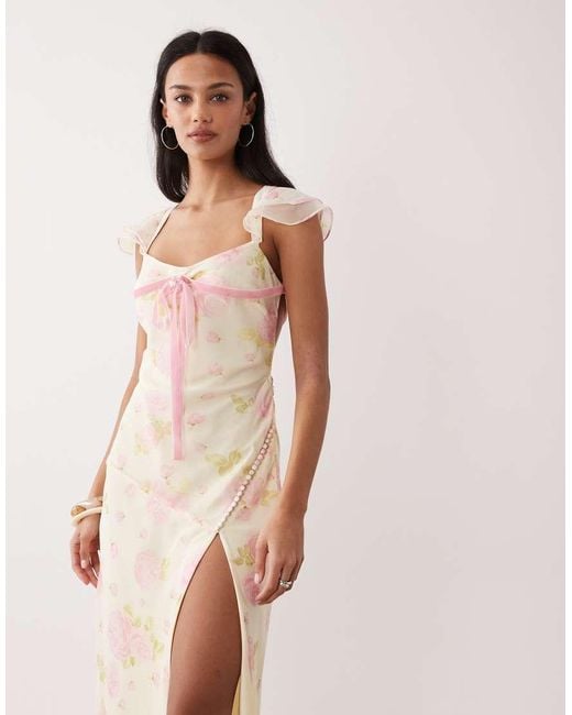 For Love & Lemons Natural Rue Midi Dress