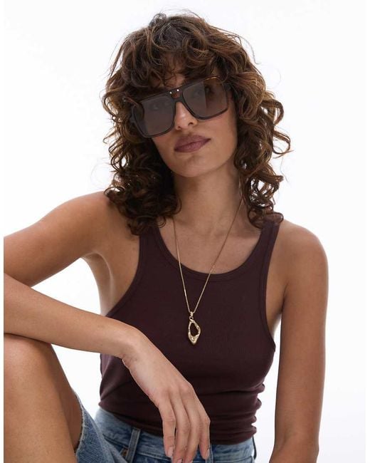 Jimmy Fairly Brown The Nax Square Aviator Sunglasses