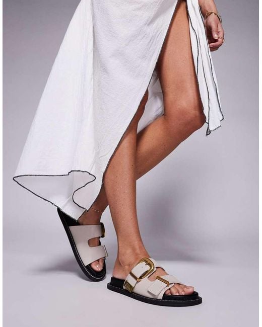 Steve Madden Natural Arche Sandals With Buckles