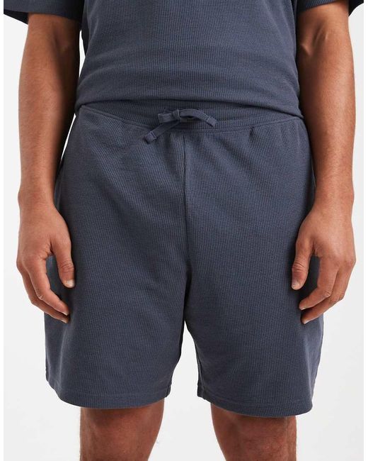 New Look Blue Waffle Shorts Co-ord for men