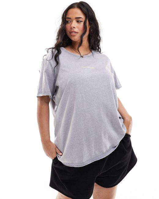 Camiseta gris lavado extragrande con estampado ONLY de color Gray