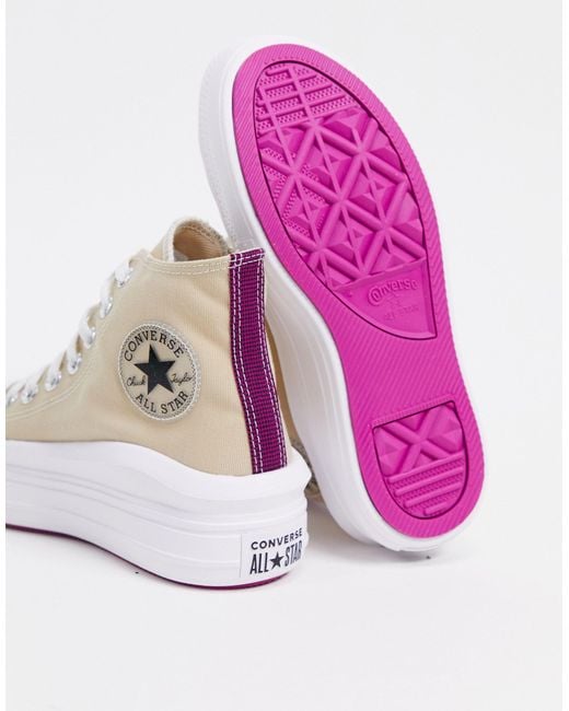 Chuck Taylor Move - Baskets montantes à semelle plateforme - Beige Converse  | Lyst