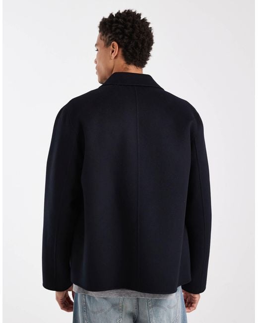 ARKET Black Double Layer Wool Shacket for men