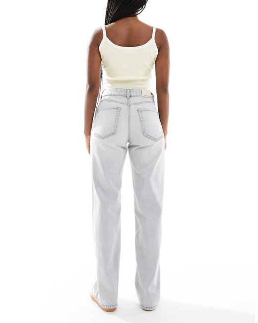 Stradivarius Gray D92 Wide Leg Dad Jeans