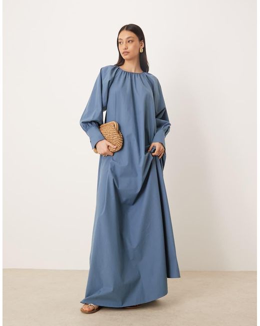 ASOS Blue Deep Cuff Maxi Dress