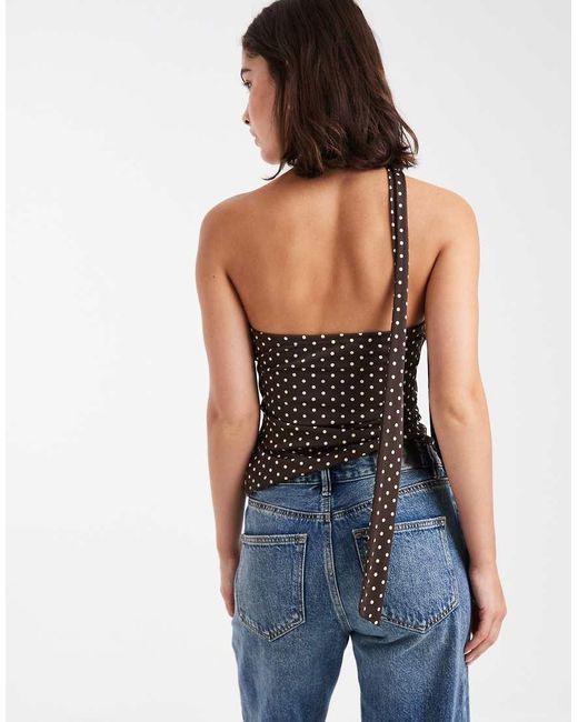 Top A Fascia A Pois Con Sciarpa di Miss Selfridge in Blue