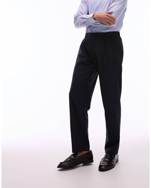 Mango Black Elasticated Waist Tailored Trousers for men