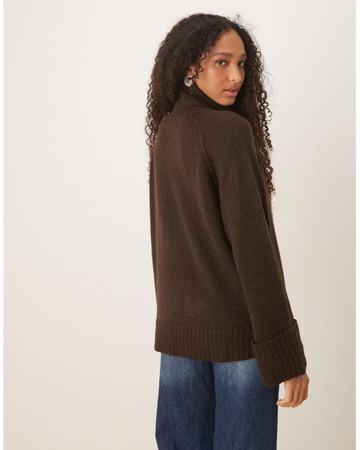 JJXX Brown – oversize-rollkragenpullover