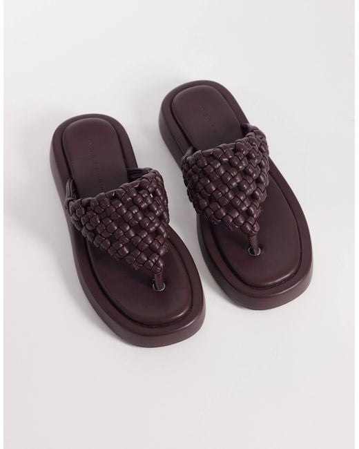 ASOS Purple Ferick Open Weave Flatform Sandal