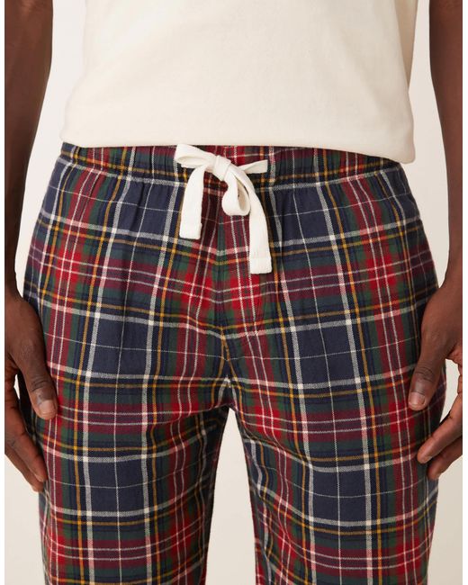 Abercrombie & Fitch – karierte pyjama-hose aus flanell in Natural für Herren