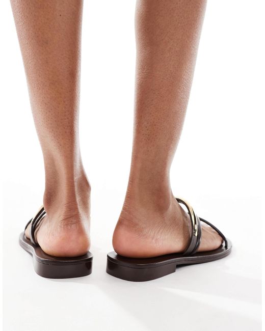 Stradivarius Brown – riemchensandalen