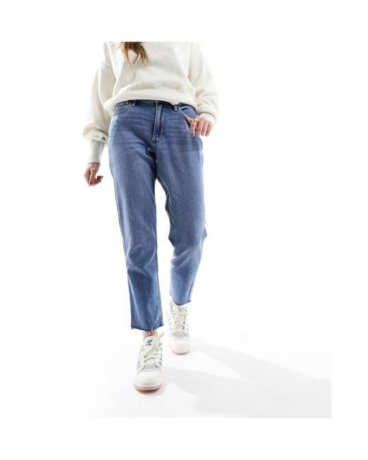 Curve love - jeans mom a vita alta medio di Hollister in Blue
