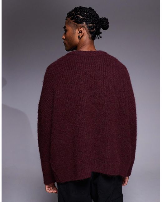 ASOS – super-oversize-strickpullover in Red für Herren