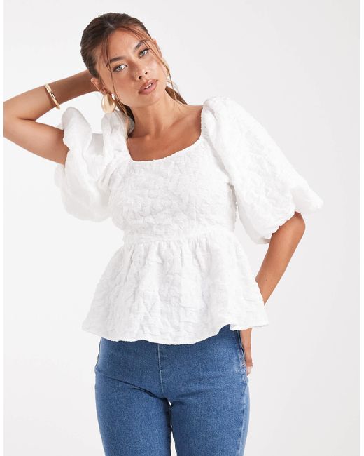 Top texturé Pieces en coloris White