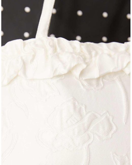 Sister Jane White Dream Honey Exclusive Jacquard Ruffle Shoulder Bag