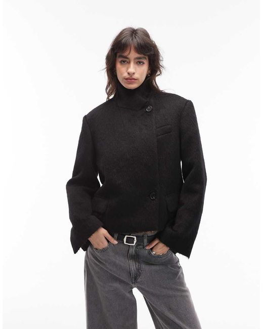 ARKET Geborsteld Wollen Jack in het Black