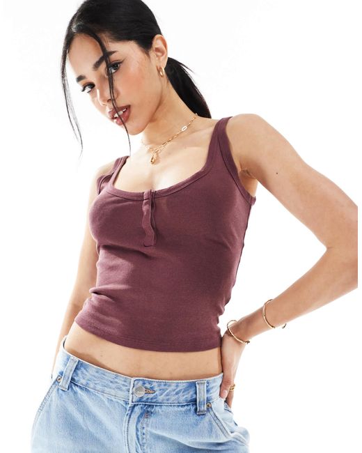 Bershka Purple – geripptes trägertop