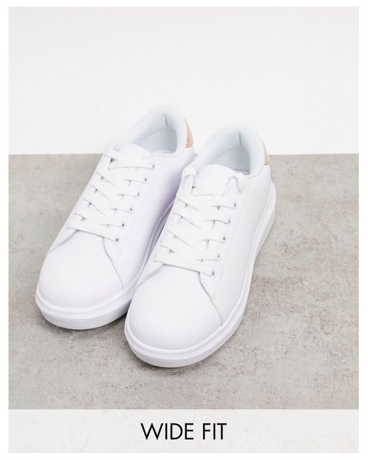 white wide fit trainers
