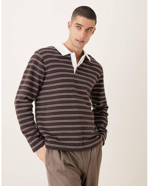 ASOS Black Stripe Polo for men