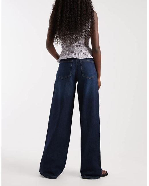 Noisy May Blue Kenzie Mid Rise Wide Leg Jeans
