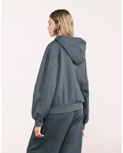 ASOS Blue Co-Ord Zip Through Hoodie With Balloon Sleeve