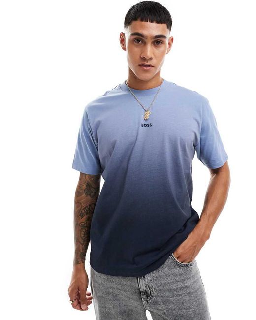 Camiseta Holgada Con Diseno Degradado De Boss BOSS de hombre de color Azul Lyst