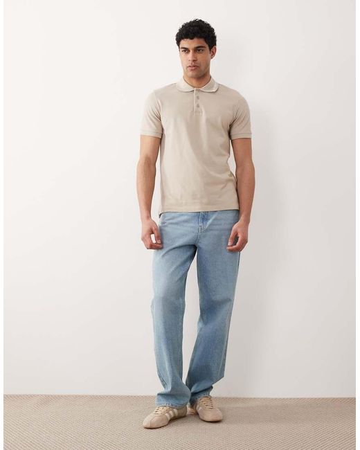 Emporio Armani Blue Bodywear Polo With Logo Collar for men
