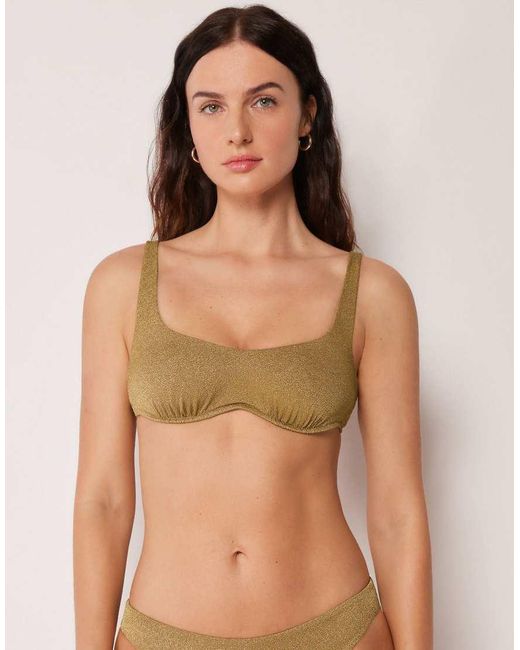 Calzedonia Brown Brassiere Bikini Top Sophisticated Shine
