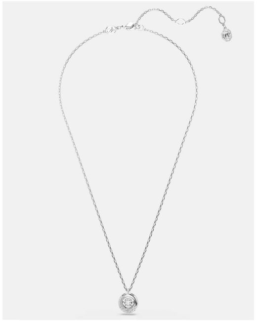 Swarovski Brown Dextera Pendant, Round Cut, Rhodium Plated