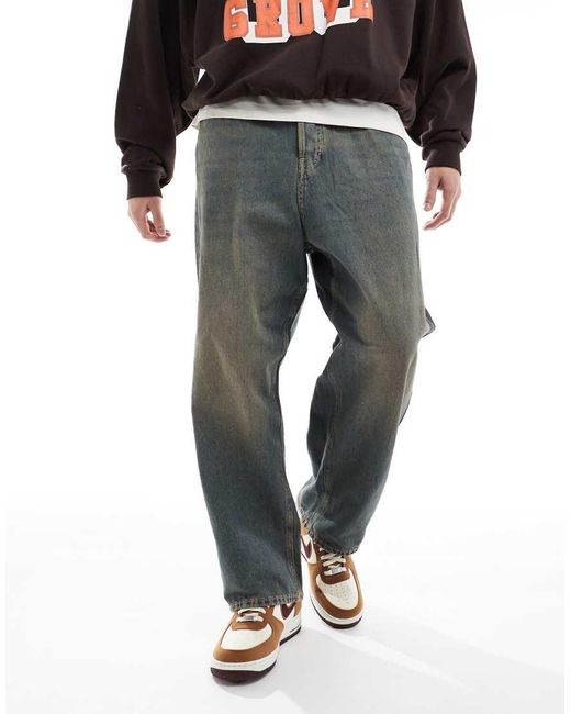 Jack & Jones Black Ron Skater Jean With Cast Wash for men