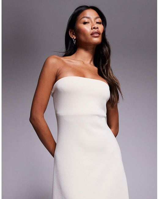 River Island Natural Bandeau Maxi Dress