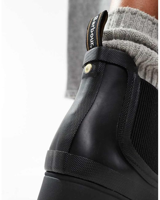 Barbour White Halton Chunky Chelsea Gumboots