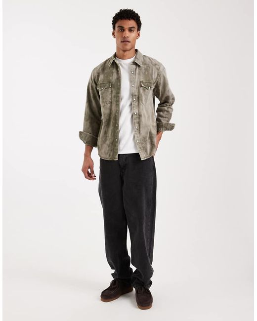 Levi's Brown Relaxed Denim Western Shirt for men