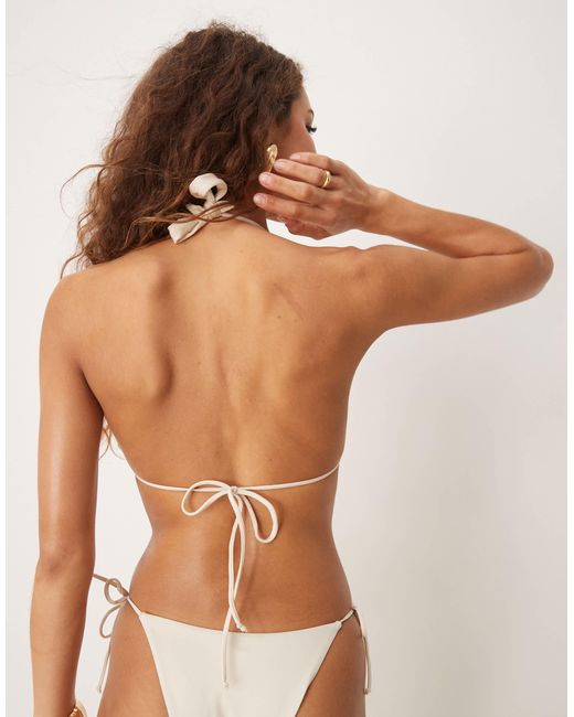 Free Society Brown Double Strap Triangle Bikini Top