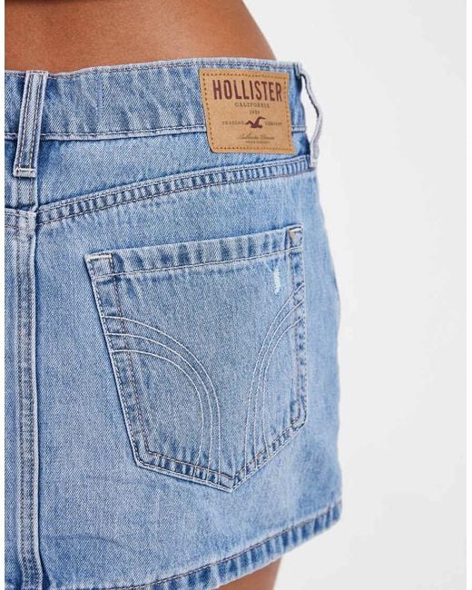 Hollister White Low Rise Denim Mini Skort