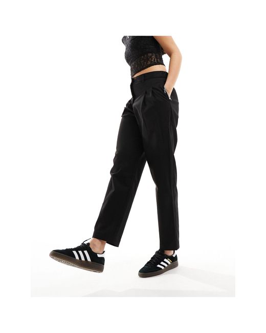 Monki Black Tailored Trousers With Tapered Leg