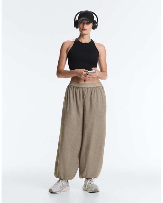 Oysho Green Checked Technical Bloomer Trousers