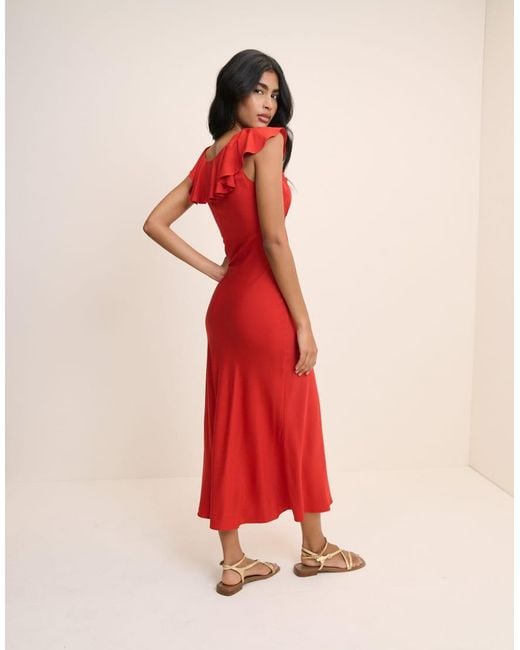 Nobody's Child Red Cleo Midi Slip Dress