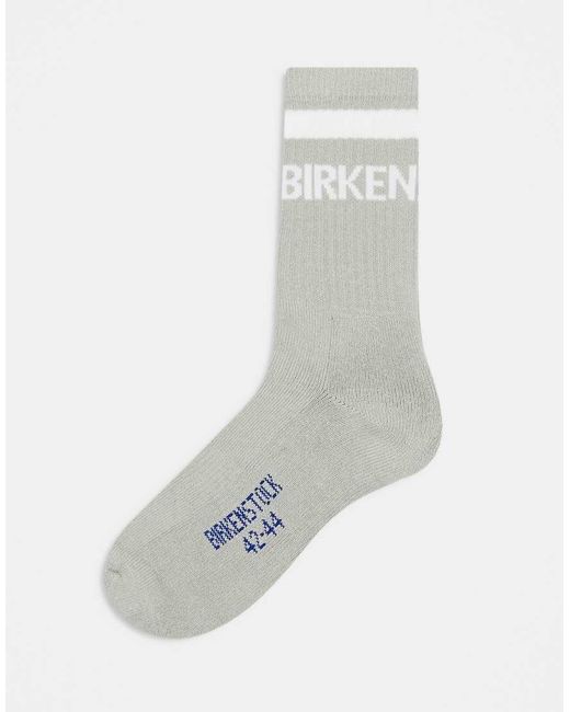 Birkenstock White Unisex Cotton Crew Stripe Sock