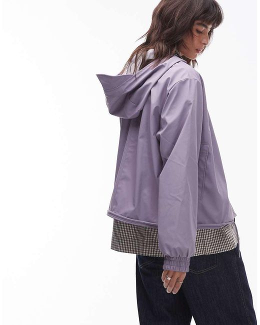Rains Purple 18040 Waterproof Drawcord Jacket