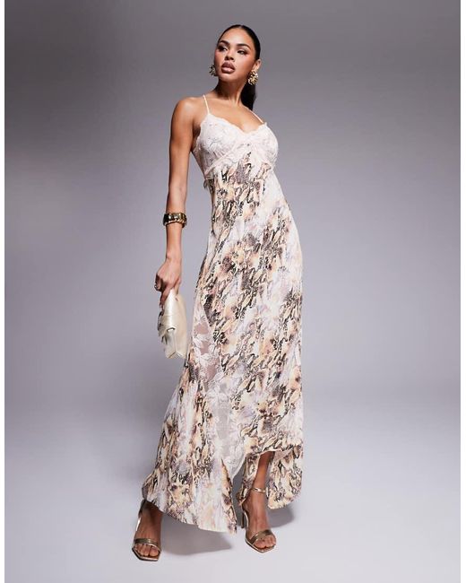 AFRM Vince Lace Trim Cami Maxi Dress | Lyst UK