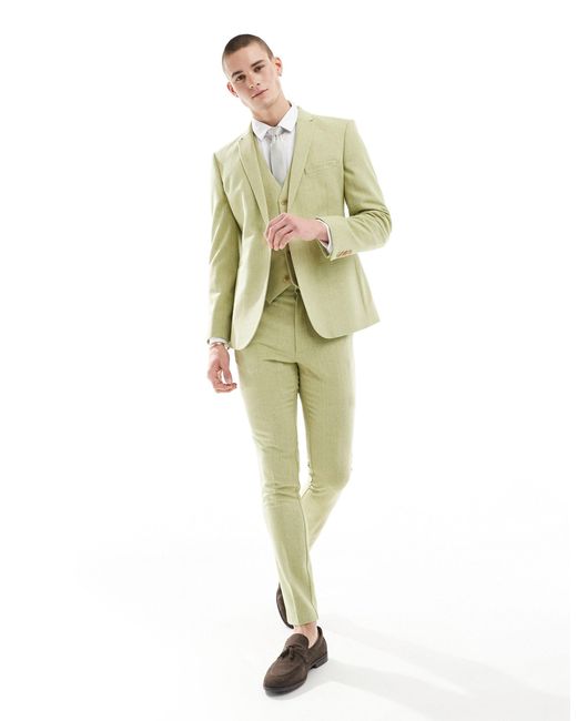 Wedding - giacca da abito skinny di ASOS in Green da Uomo