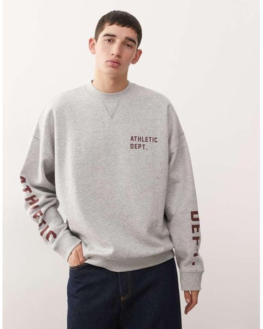 Collusion Gray Branded Sweatshirt With Back Print for men