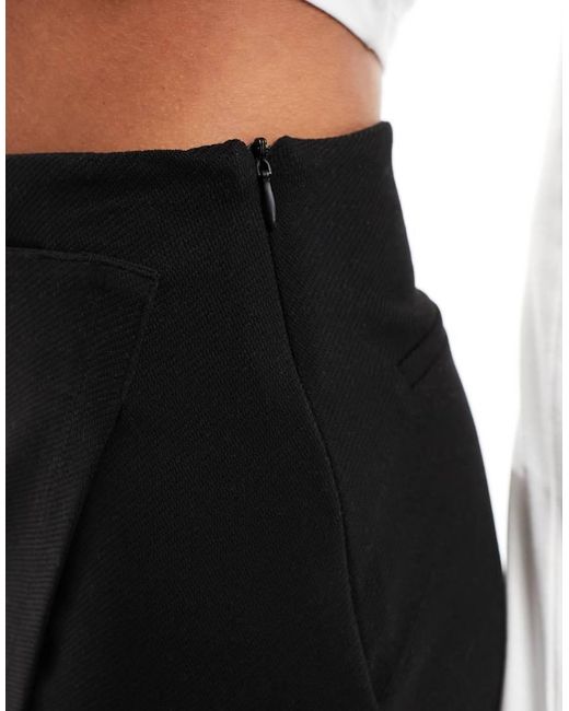 ASOS Black Clean Angled Hem Skort