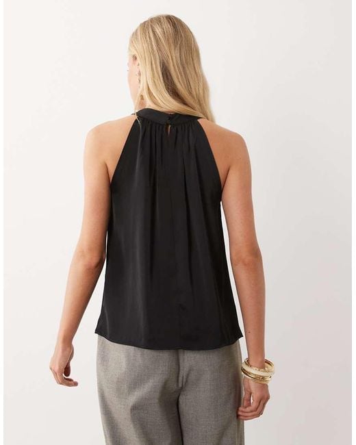 Vila Black Satin Halter Neck Top